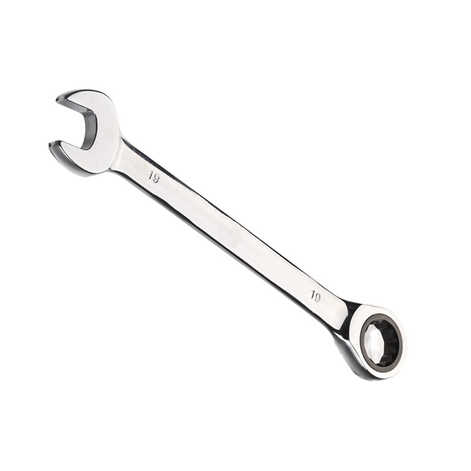 Vokenforu 19mm Ratchet Spanner, Ratcheting Combination Wrench, Hardened Chrome Vanadium Steel Open End Spanner Metric