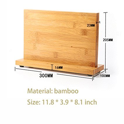 QIKE Bamboo Magnetic Knife Block Stand Holder Strong Magnetic to Ensure Security