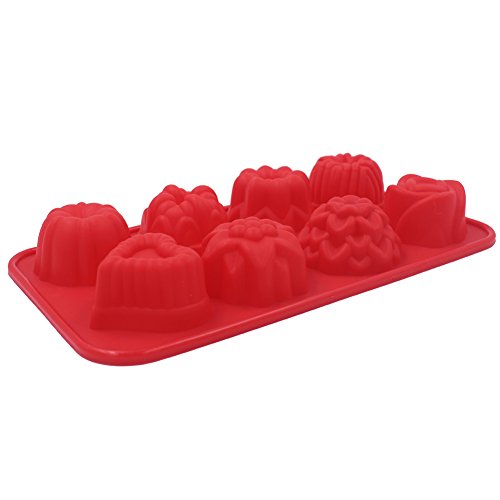Zicome Silicone Bath Bomb Soap Making Mold, Red, Set of 2, Flower and Heart Shape - Thumbnail 2