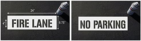 FIRE Lane NO Parking Tow Away Curb Blocks Parking lot Stencils (4" Letter, FIRE LINE & NO Parking)