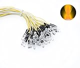 50pcs Ultra Bright 12v Pre Wired LED Diodes Light- Warm White