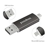 penobon OTG USB Sticks Jump Drive 32GB Flash Drive 32 GB Metal USB Flash Drives Memory Sticks For Computer & Android Phone Water&Shcok Resistant Color Frosted Black