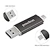 penobon OTG USB Sticks Jump Drive 32GB Flash Drive 32 GB Metal USB Flash Drives Memory Sticks for Computer & Android Phone Water&Shcok Resistant Color Frosted Black
