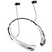 Bluetooth Headphones / Headset Rymemo Match Color Metallic-feeling Soft Polishing Wireless Music Earphones Stereo Earbuds Sports/running Magnetic Neckband Style for Cellphone, Silver-Silver
