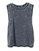 Ola Mari Burnout Melange Sleeveless Drop Arm Hole Muscle Tank Top
