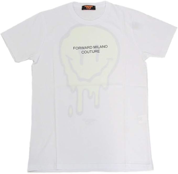 Amazon フォワードミラノ Forward Milano メンズ クルーネック 半袖 ｔシャツ カットソー トップス ホワイト イタリア T Shirt カジュアル ニコ Ma049 Tシャツ カットソー 通販