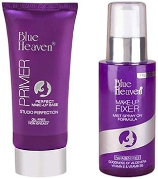 Blue Heaven Combo of Make-Up Fixer & Primer (Oil-Free & Non Greasy)