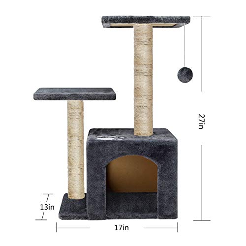 OTLIVE Cat Tree Condo, 27 inch Cat Tree with Cat Scratching Post and