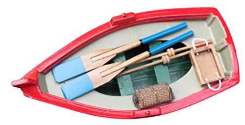 Thorness Model Wooden Rowing Boat with Lobster Pot and oars