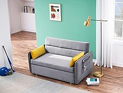 ERYE 3 in 1 Upholstered Futon Loveseat Convertible