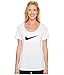NIKE Women's Dry Training Scoop Tee, White, Large