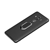 Huawei Mate 10 Pro Case,DAYJOY Unique Design Soft TPU Rubber Silicone Shockproof Case Build-in Magnetic Car dashboard mounting disk and Metal ring Kickstand holder for Huawei Mate 10Pro (BLACK)