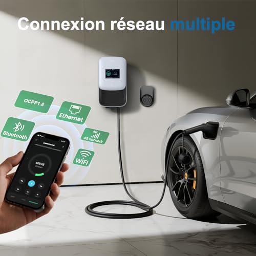 GONEO Wallbox 11kW 8A-16A 480V Charging Station for Electric Vehicle Three Phase OCPP with RFID Card IP65 IK10 APP WiFi Control Charging on Appointment History View