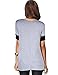 YesFashion Women's Casual Round Collar Short Sleeve T-Shirt Blouse Tops (L, Grey)