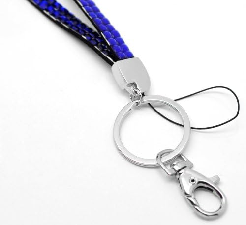CKB Ltd 1x Bling ID BLUE Acrylic Rhinestone Style Lanyard Neck Strap Swivel Metal Clip, Single Unit 1pc - Image 3