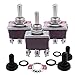 Taiss 3pcs Heavy Duty Toggle Switch DPDT ON/Off/ON 6 Terminal Metal Rocker Toggle Switch 20A 125V with 3pcs Waterproof Cover Ten-1322