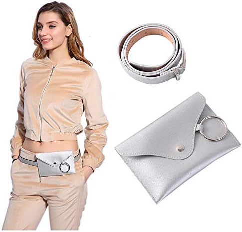 Women leather fanny pack,Famhome removable Belt with MINI Purse Travel Cell Phone Bag