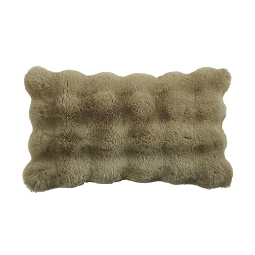 SARO LIFESTYLE Plush Faux Fur Down Filled Throw Pillow – Ultra-Soft Textured Ac…
