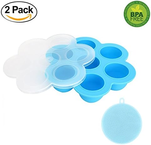 Widras Silicone Egg Bites Molds for Instant Pot Accessories - Fits Instant Pot 5,6,8 qt Pressure Cooker, Reusable Storage Container and Freezer Tray with Lid + Bonus Silicone Sponge