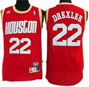 Rockets 22 Clyde Drexler Red Hardwood Classics Swingman Jersey Size-M