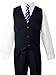 Boys' Pinstripe 6-Piece Suit with Matching Tie and Bow Tie Navy 6