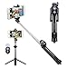 Alfort Bluetooth Selfie Stick, Extendable Selfie Stick Tripods 2-in-1 Monopod with Wireless Remote Shutter for iPhone X/8/8P/7/7P/6s/6P/5S, Galaxy S5/S6/S7/S8, Google, Huawei and More(Black)