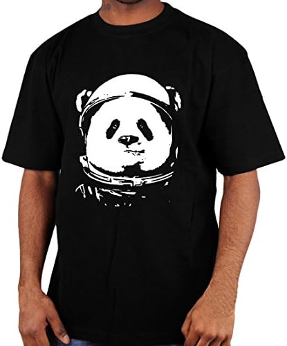 Graphic T Shirt for Men, Cotton Tee for Boys, Short Sleeve Tee, Panda Astronauts Tee (M)