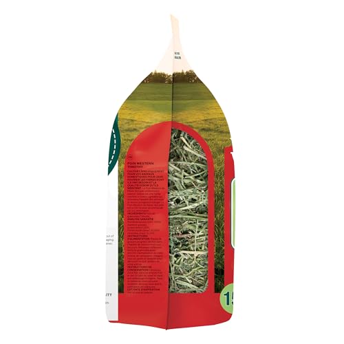 OXBOW ANIMAL HEALTH WESTERN TIMOTHY HAY, BUNNY FOOD, ALL NATURAL HAY FOR RABBITS, GUINEA PIG, CHINCHILLAS, HAMSTERS & GERBILS, RABBIT TREATS, VETERINARIAN RECOMMENDED, 15 OZ.