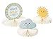 Blue Panda 3-Piece Baby Shower Party Table Decoration - Welcome Little One Honeycomb Centerpiece Party Supplies, Sunshine and Cloud Design