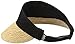 Scala Women's Raffia Visor With Dyed Cotton Crown, Black, One Size