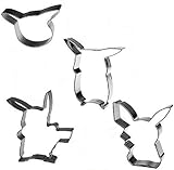 Stainless Steel Like Pikachu Cookie Cutters Gift Box Set - 4 different shapes boxed together for birthdays, Pokemon themed parties, soap, baking, clay, tracing, molds, biscuits, pastries, & can