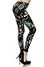 Always Womens Juniors Fleece Lined Multicolor Printed Stretch Fit Ankle Leggings, Black Multi Jeweled, One Size