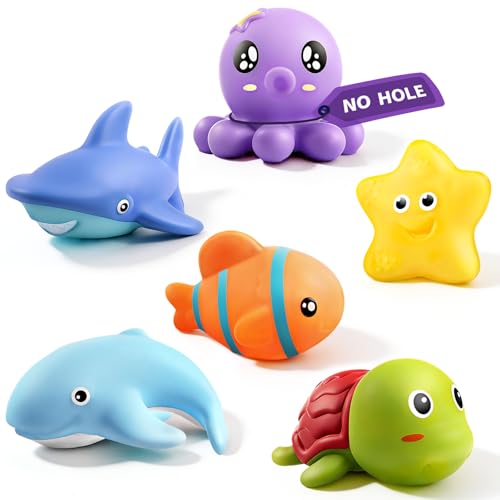 Hely Cancy No Hole Infant Bath Toys for 18 Months, Animal Bathtub