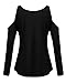 ZANZEA Ladies Off Shoulder Lace Crochet Hollow Long Sleeve Loose Blouse Tops (22W, Black)