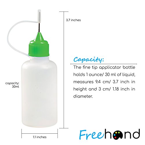 Precision Tip Applicator Bottle Four 1 Oz. Bottles and 12 Tips for