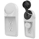 AhaStyle Nest Cam AC Outlet Shelf Wall Mount [White] - [Space Saving Solution with Built-in Cable Channel] [Easy Install with Hardware Included] - for Nest Cam Security Camera