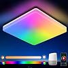 Oeegoo Smart Ceiling Light LED Flush Mount, Compatible with App Control Alexa Google Home, 15W Dimmable Front RGB Color…