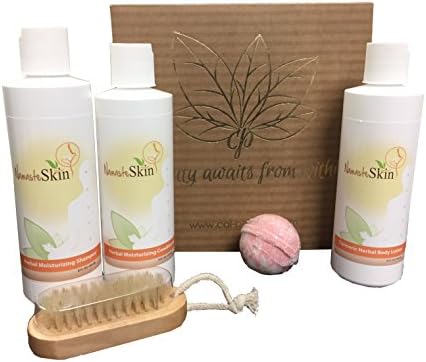 Special Home Spa Gift Set with Herbal Moisturizing Shampoo &amp; Conditioner, Turmeric Body Lotion, Bath Bomb, Scrub Brush – Wholesale "Thank-You" gift for Friends, Co-Workers, Holidays, Diwali
