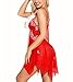 klier Women Christmas Lingerie Lace Babydoll Chemises Santa Teddy Bodysuit Set V Neck Underwear Red Nightwear