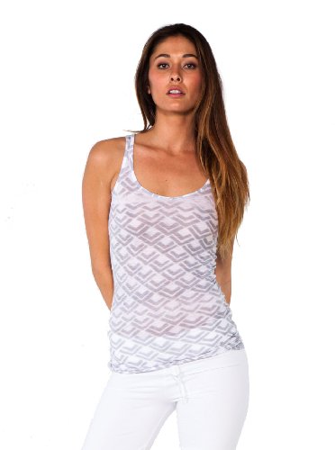 OmGirl Women's Mindful Yoga Tank - Swan / Dove Grey, Medium