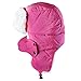 Unisex Kids Teens Girls Boys Faux Fur Winter Warm Trapper Hat with Ear Flaps,Windproof Face Mask Fleece Thermal Outdoor Snow Ski Russian Ushanka Cap Trapper Trooper Pilot Aviator Hat Headwear - Pink -