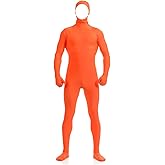 Howriis Open Face Bodysuit Unisex Spandex Zentai Costume - Stretch Adult Disappearing Man Body Suit for Halloween & Cosplay