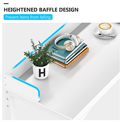 Tribesigns Overbed Table with Wheels, Queen Size Mobile Computer Desk