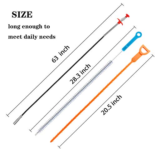 image for Sugelary Drain Snake, Drain Clog Remover Drain Snake Hair Tool Metal O