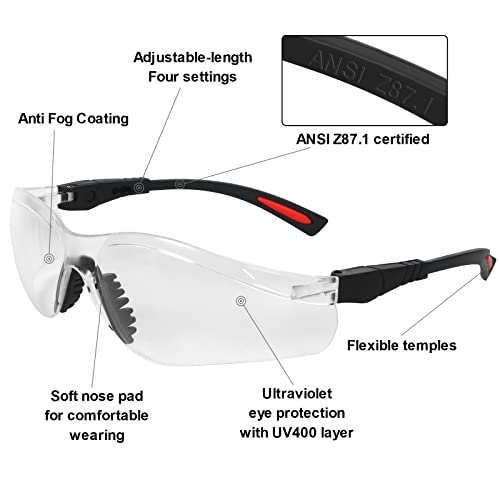 AntiFog Shooting Glasses ANSI Z87.1 Eye Protection for Indoor