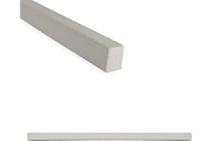 Questech Decor Tile Trim, 1/2 x 12 Inch Linear Flat Pencil Tile Edge Trim Cap, Decorative Shower Tile Liner, Kitchen Tile Border Backsplash Trim, Gray Matte, 6 Pack