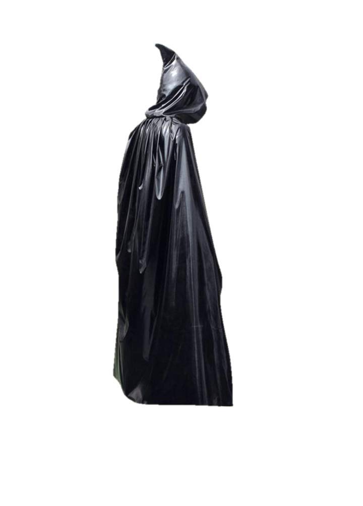 Matissa Kids and Adults Wizard Hooded Cloak Vampire Robe Halloween Costume (Adults (175 Cm), Black)
