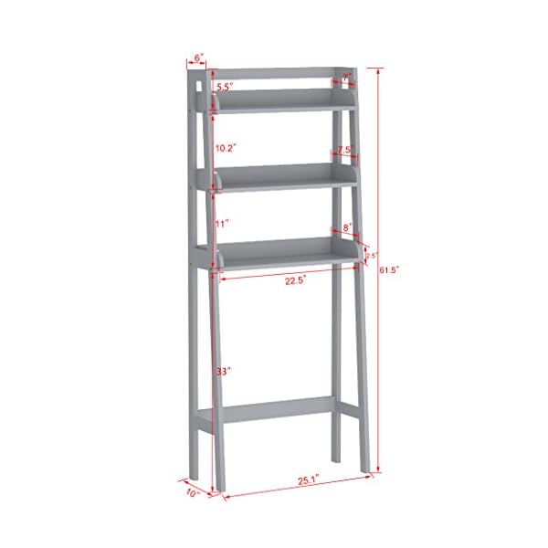 UTEX 3Shelf Bathroom Organizer Over The Toilet, Bathroom Spacesaver