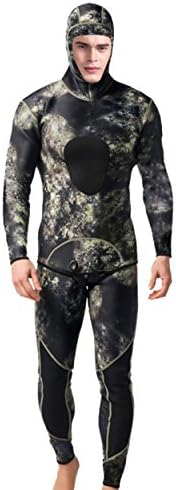 Men's Wetsuits&amp;Diving Suit-3mm Premium Neoprene Full Body Sport Skins, Flat lock Stitching Jumpsuit with Super-stretch for Watersport,Spearfishing,Diving,Snorkeling,Swimming (Camouflage gray, L)