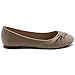 Ollio Women's Shoe Ballet Faux Suede Flat